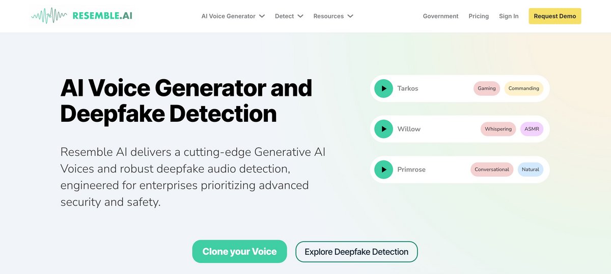 Un générateur de voix et détecteur de deepfake boosté à l'IA © Resemble AI