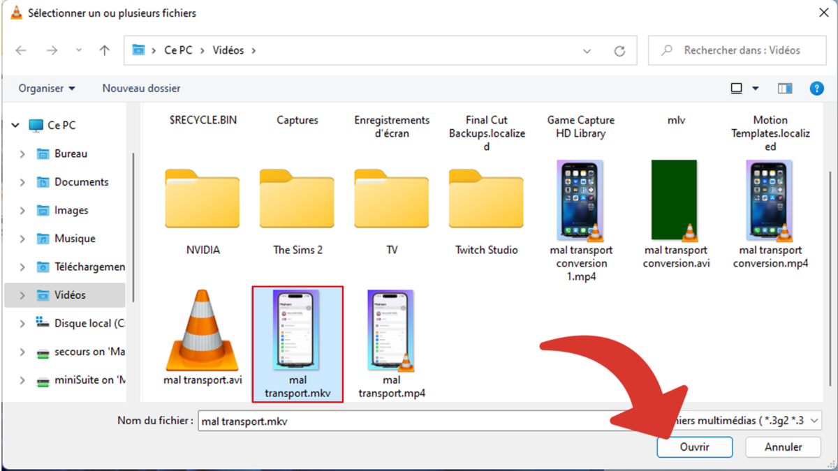 windows vlc choix mkv convertir