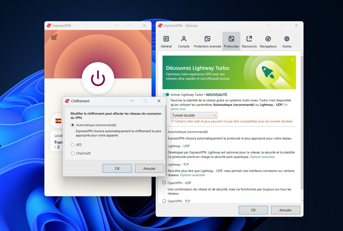 Le protocole Lightway dispose désormais d'un mode Turbo pour accélérer les connexions VPN, et bénéficient du chiffrement ChaCha20, réputé pour sa solidité. © Clubic