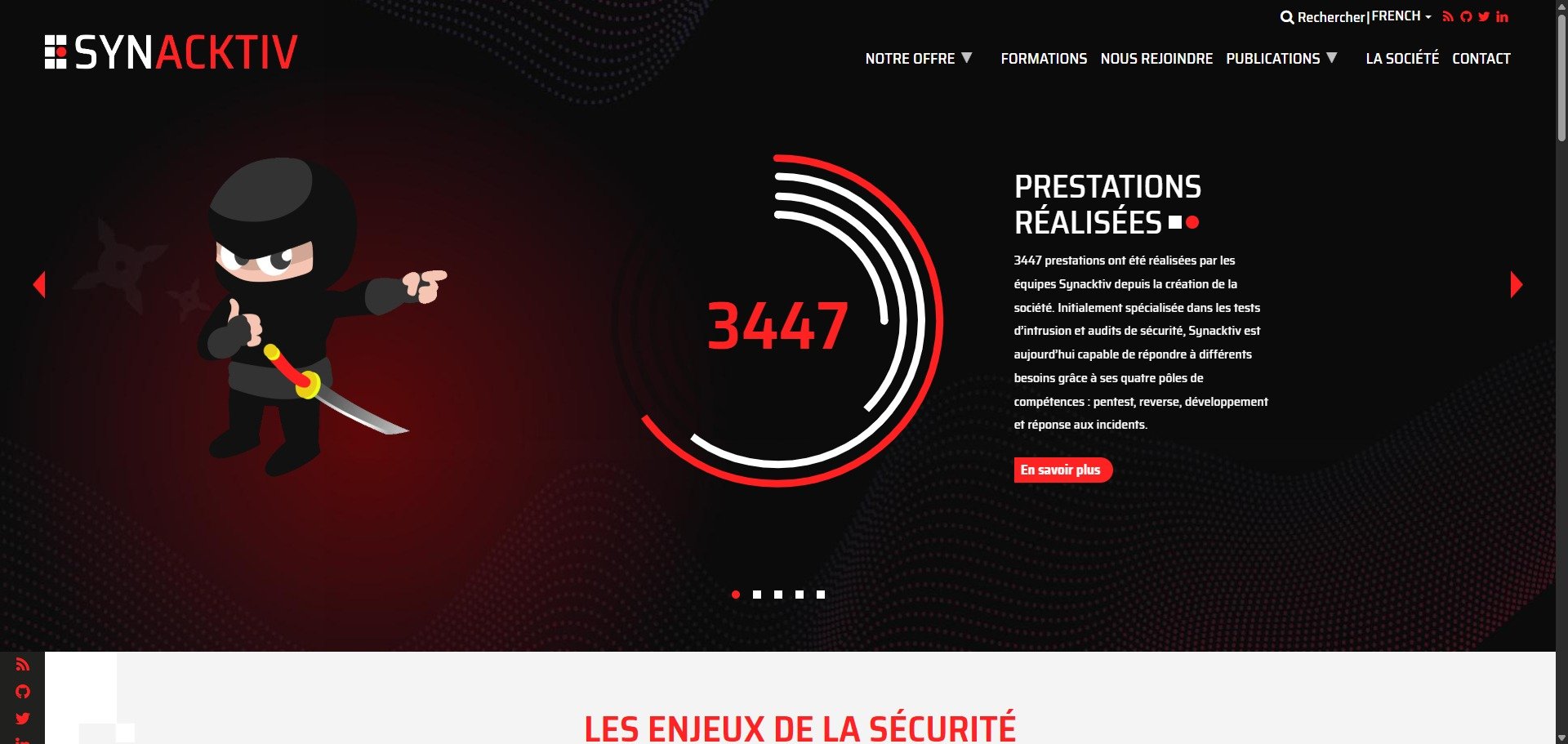 Capture d'écran du site de Synacktiv. © Alexandre Boero / Clubic