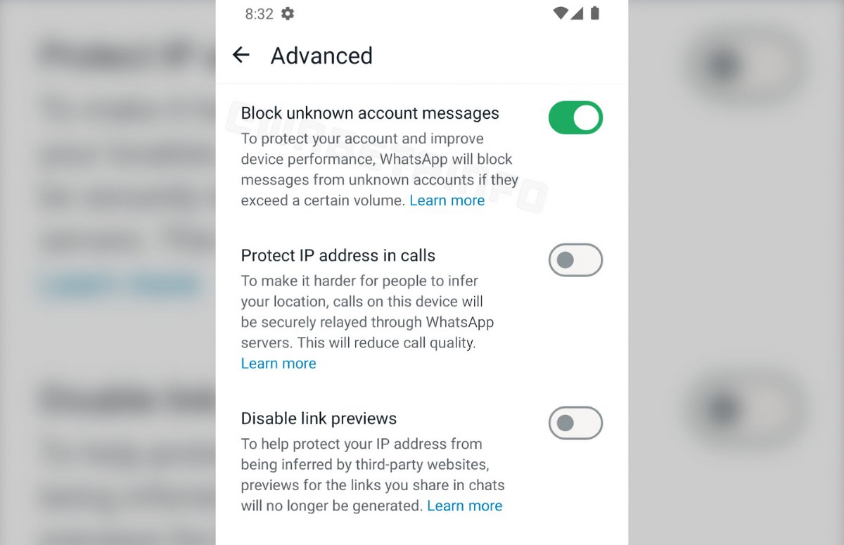 Le blocage automatique des messages indésirable devrait bientôt arriver sur Android en version stable © WABetaInfo