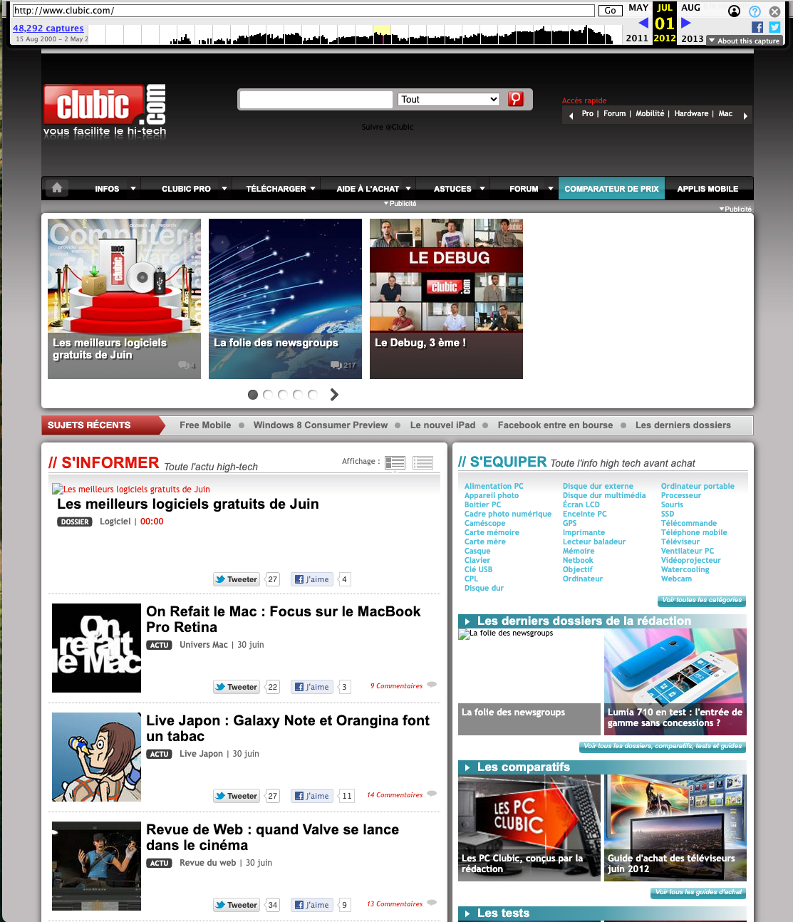 Clubic en 2012.