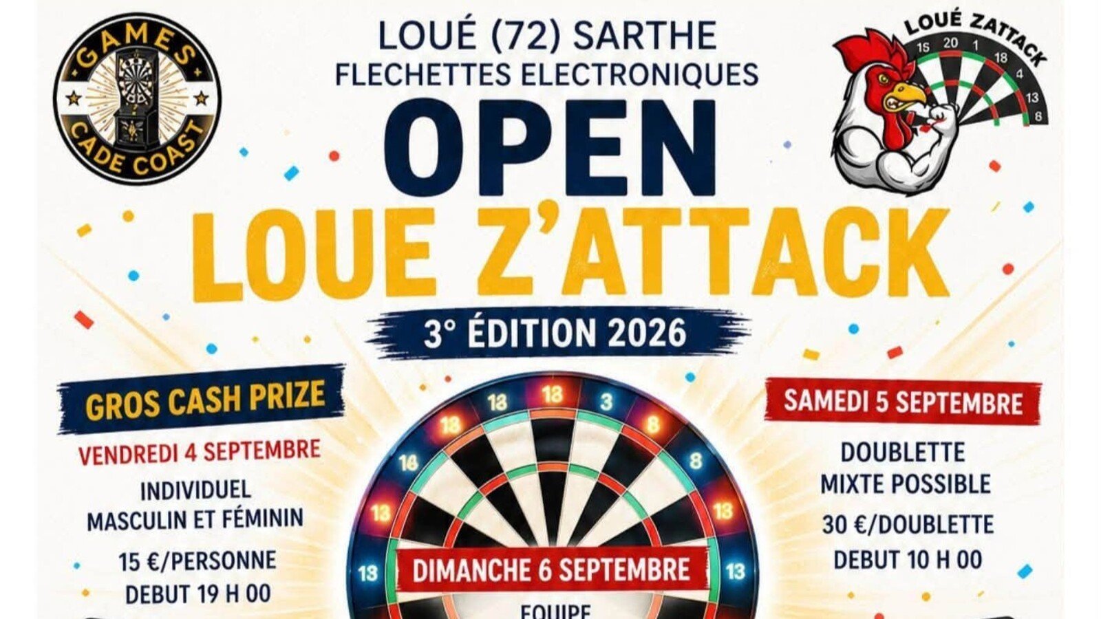 Un aperçu de l'affiche (made in ChatGPT, semble-t-il) du tournoi. © Groupe Facebook Loué Z'attack fléchettes