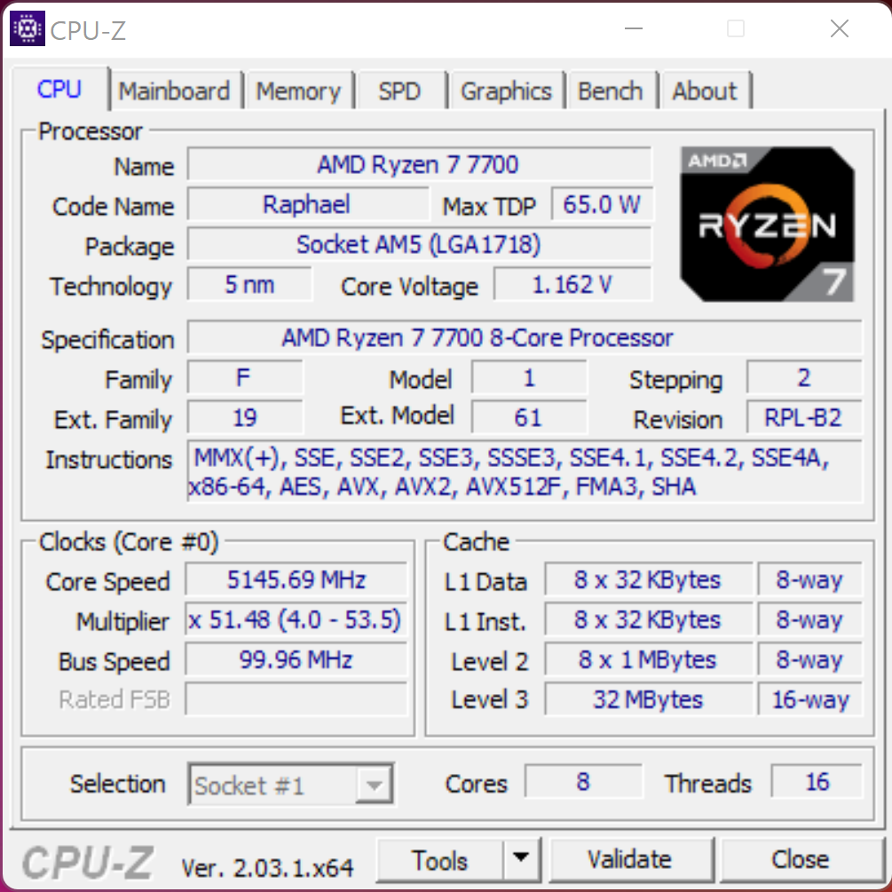 AMD Ryzen 7 7700