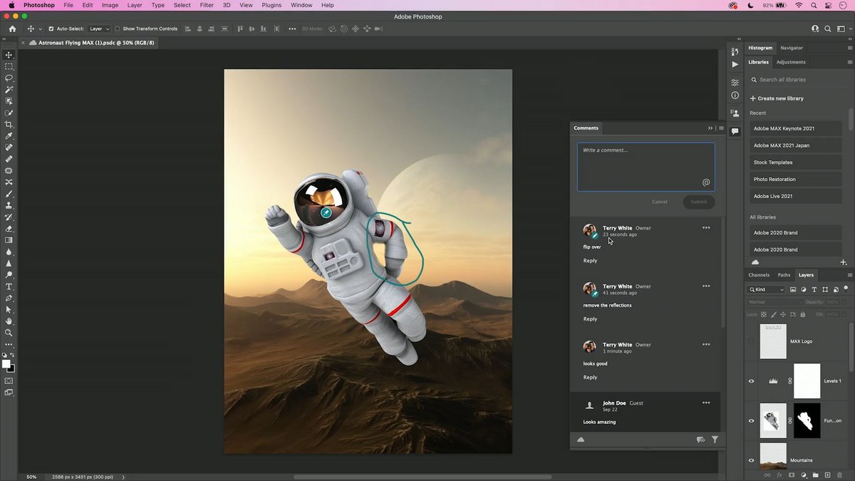 Commentaires sur Photoshop desktop