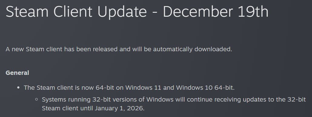 La mise à jour Steam du 19 décembre est on ne peut plus claire. ©Valve
