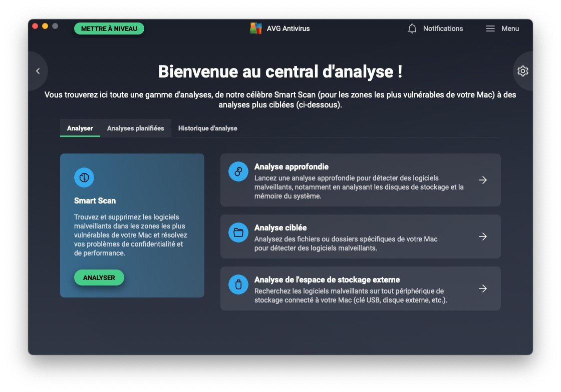 AVG Antivirus - Centre d'analyse