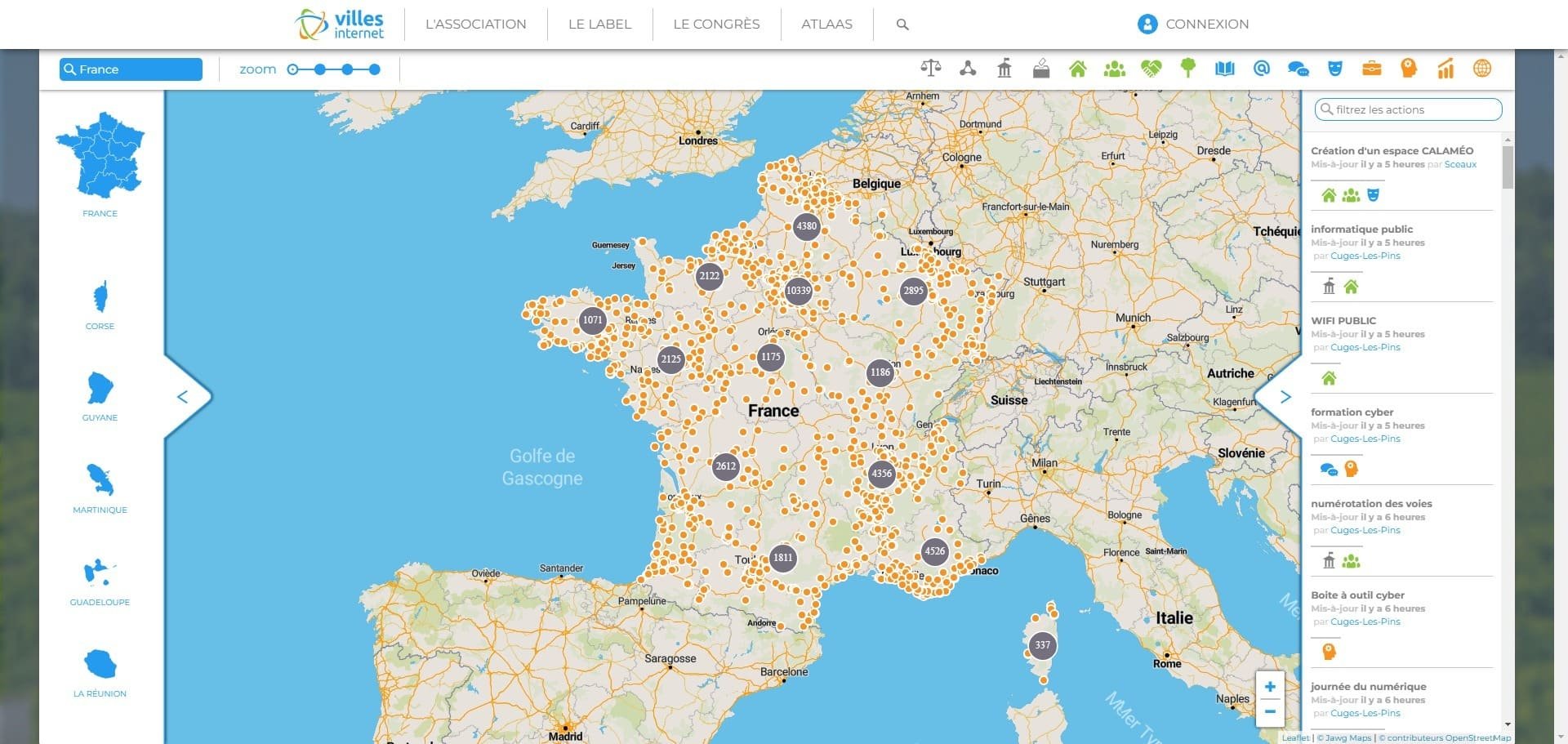 La plateforme Atlaas recense tous les projets numériques des élus locaux participants © Alexandre Boero / Clubic