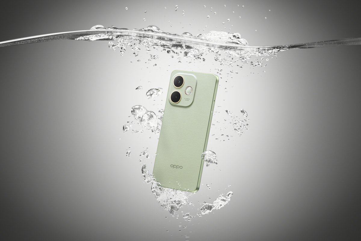 La jolie robe « Vert olive » du Oppo A5 Pro 5G. © Oppo