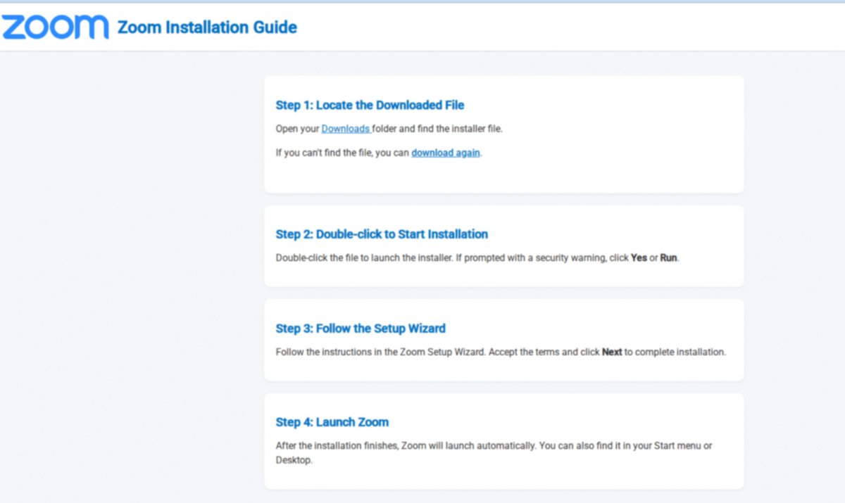 Ici, les hackers ont malheureusement tout prévu, en donnant carrément des instructions d'installation aux couleurs de Zoom. © Netskope