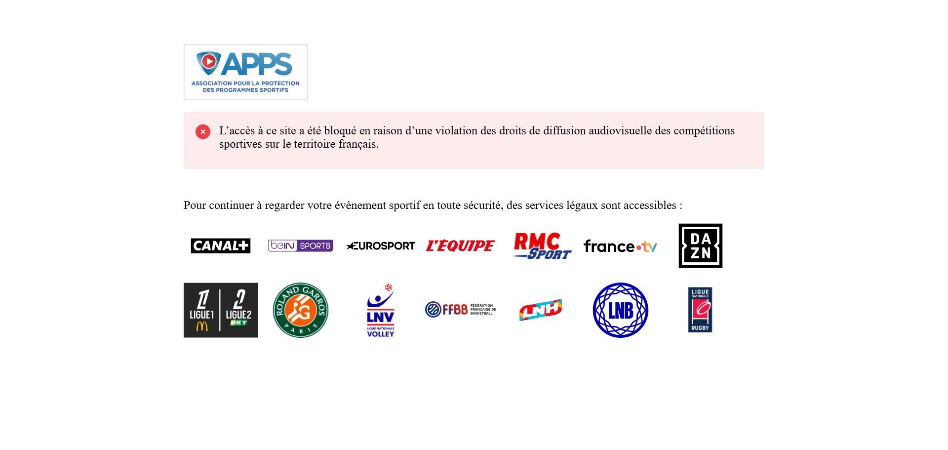 Les sites ont effectivement bien été bloqués depuis la France. © Alexandre Boero / Clubic
