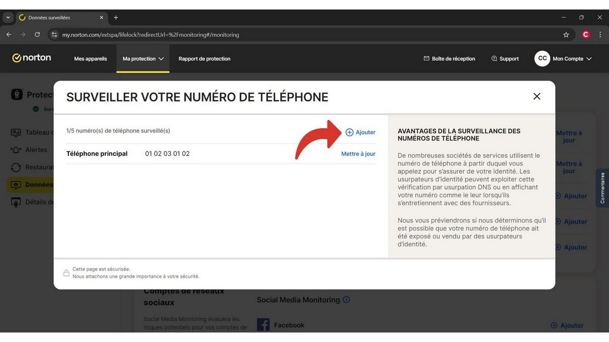 Ajoutez un numéro de téléphone secondaire © Clubic