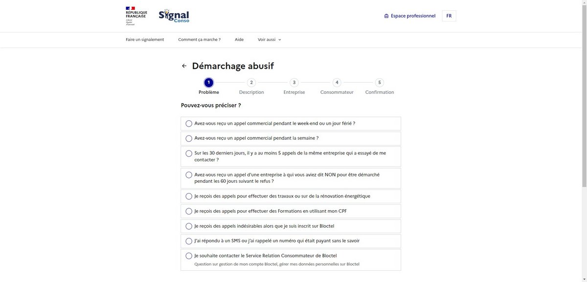 SignalConso permet d'opérer un processus de signalement complet (Capture d'écran Clubic) © SignalConso