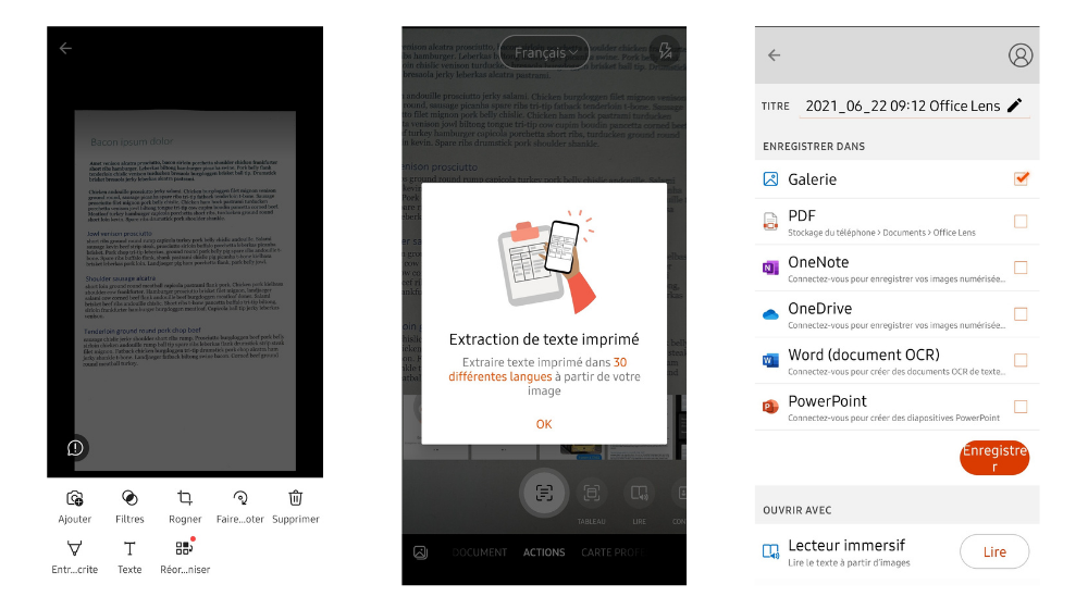 Microsoft Lens était pratique pour scanner des documents facilement. ©Microsoft