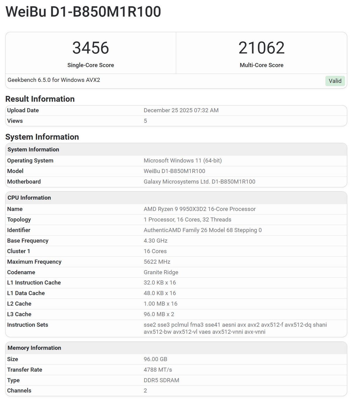 Les premières fuites très concrètes autour du futur fer-de-lance d'AMD, le Ryzen 9 9950X3D2. ©VideoCardz