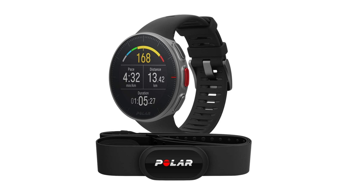 La montre GPS connectée Polar Vantage V et la ceinture cardiofréquencemètre Polar H10