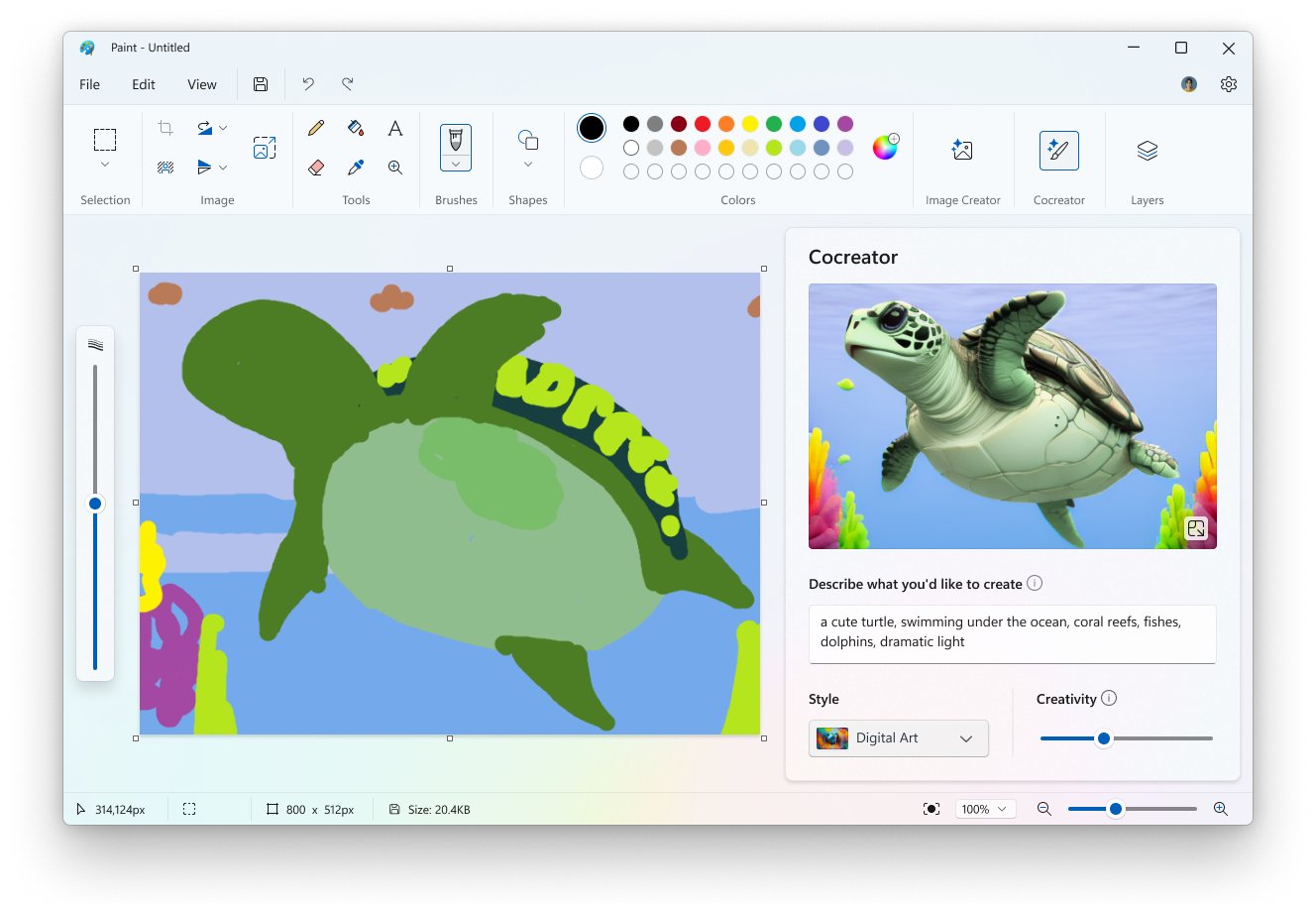 Cocreator est basé sur l'IA DALL-E d'OpenAI. © Microsoft 