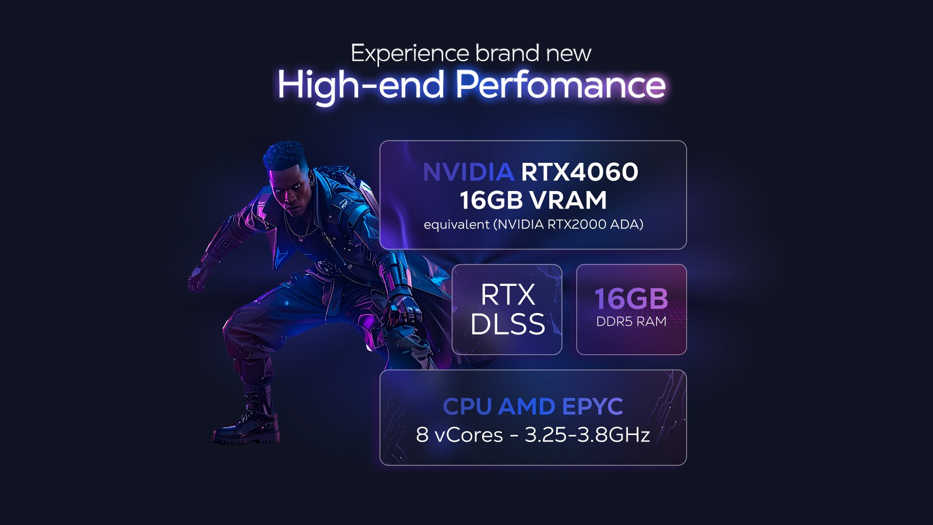 La configuration se base sur un équivalent de RTX 4060 - © Shadow