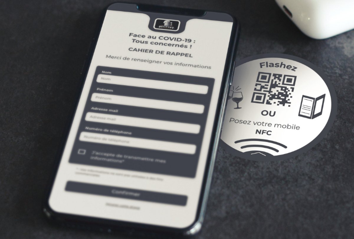 Le dôme intelligent, sous forme de QR code, est déjà en train de s'imposer dans les restaurants, notamment pour « distribuer » les menus aux clients (© Vazee)