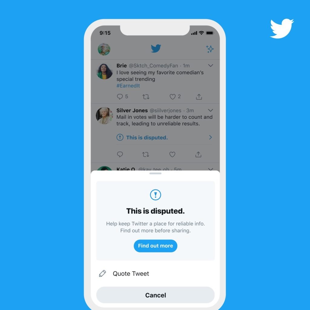 Twitter message disputé