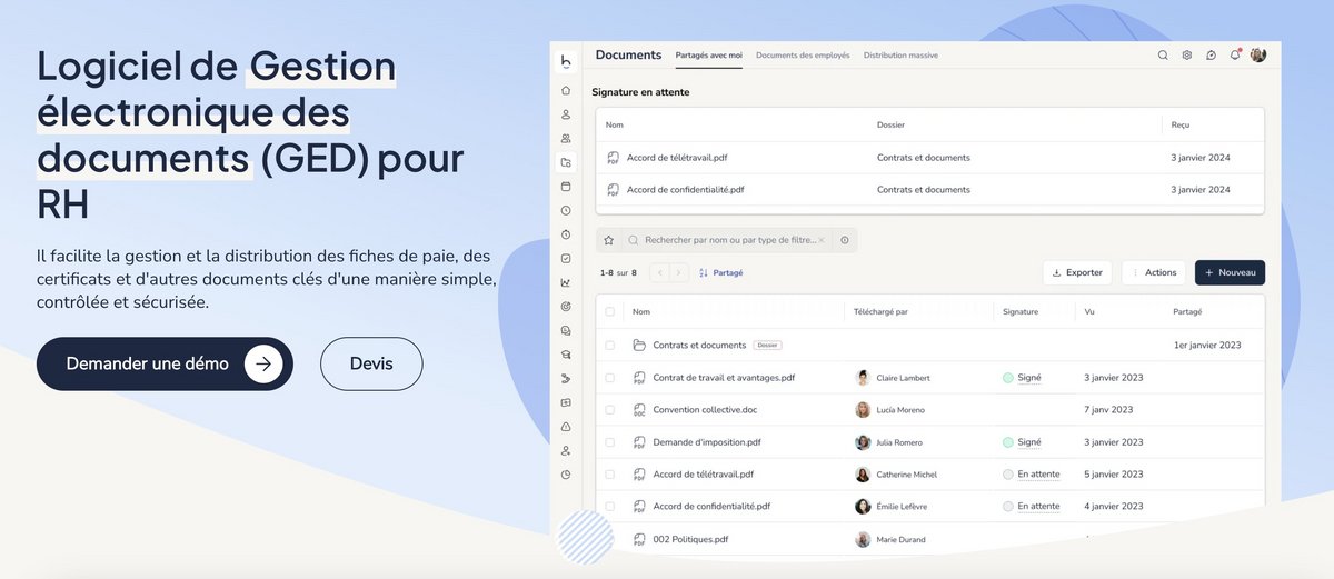 Simplifiez la gestion des documents professionnels © Bizneo HR Software