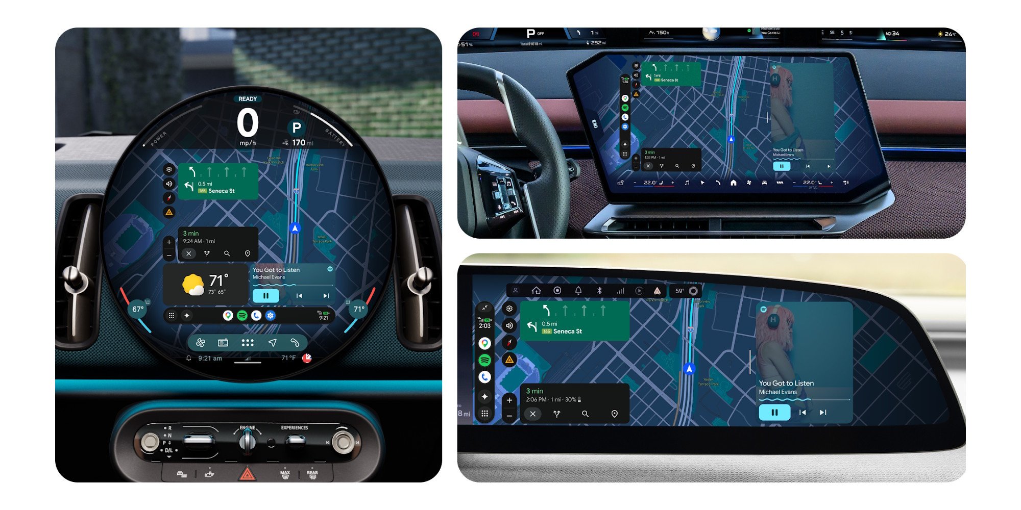 Android Auto va s'adapter plus facilement à toutes les formes d'écran. ©Google