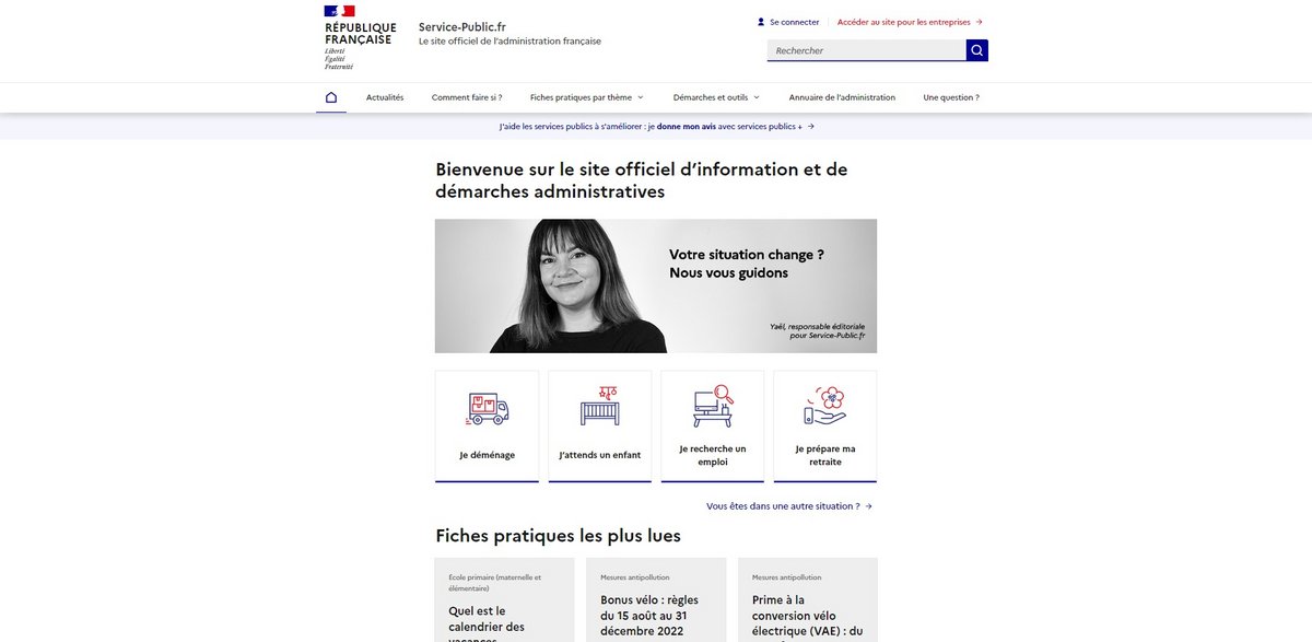 La nouvelle version du site Service-public.fr © Capture d'écran par Clubic