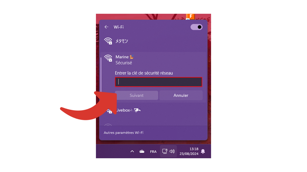 Saisir le mot de passe Wi-Fi © Clubic