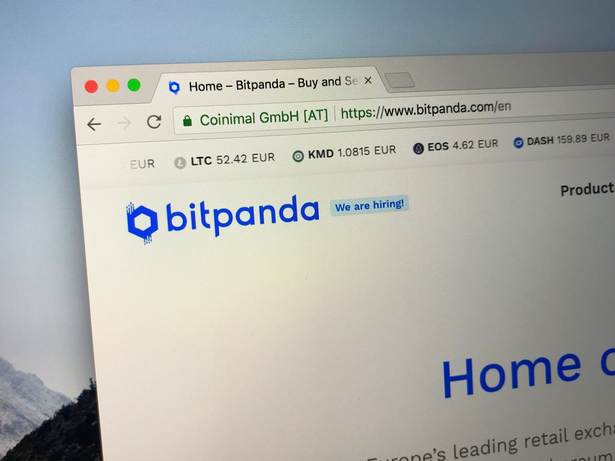 La plateforme Bitpanda affichée sur un navigateur web © Shutterstock