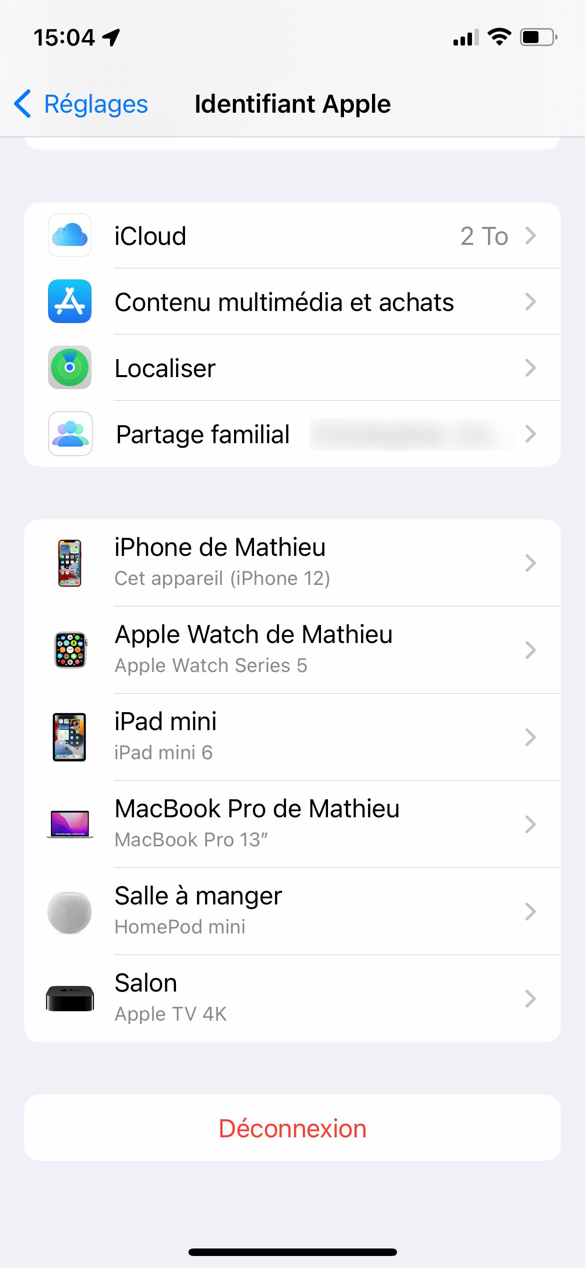 iCloud - Déconnexion iOS