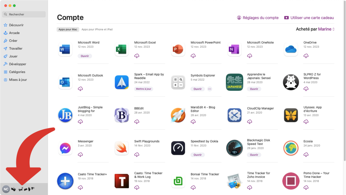 Afficher les applications téléchargées sur un Mac avec votre compte Apple de l'App Store © Clubic