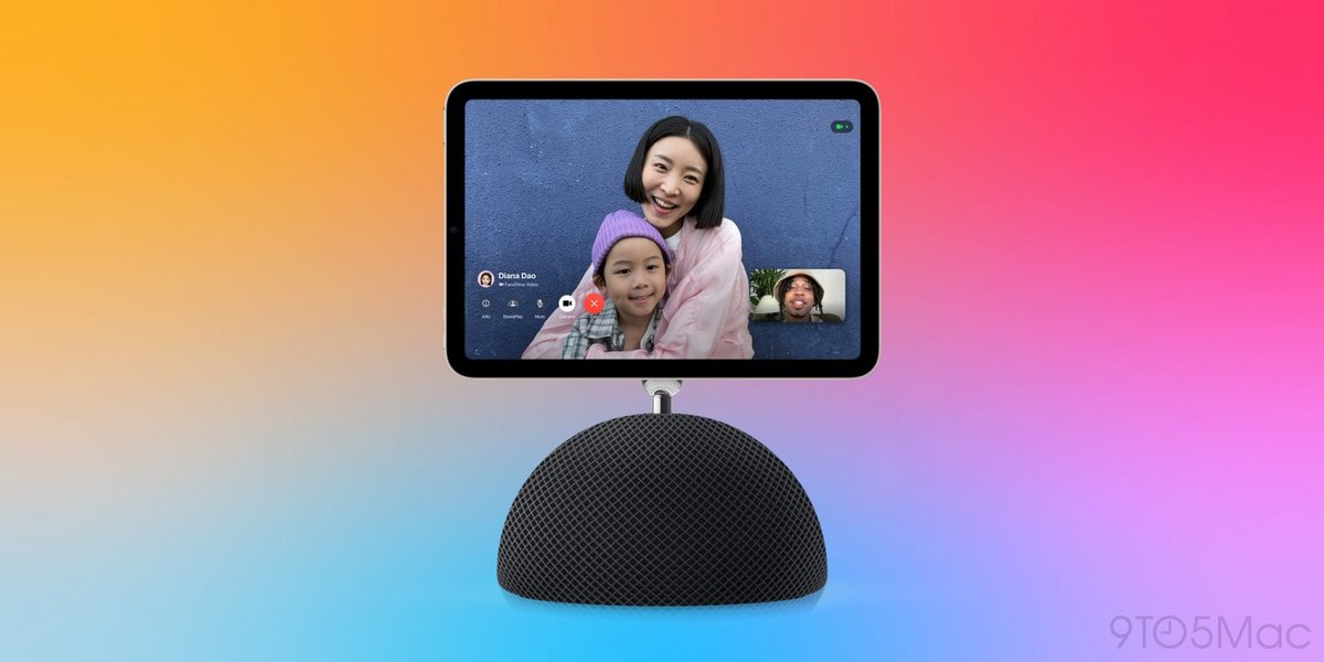 Le prochain HomePod pourrait ressembler à un iPad posé sur pied, selon ce concept © 9to5Mac