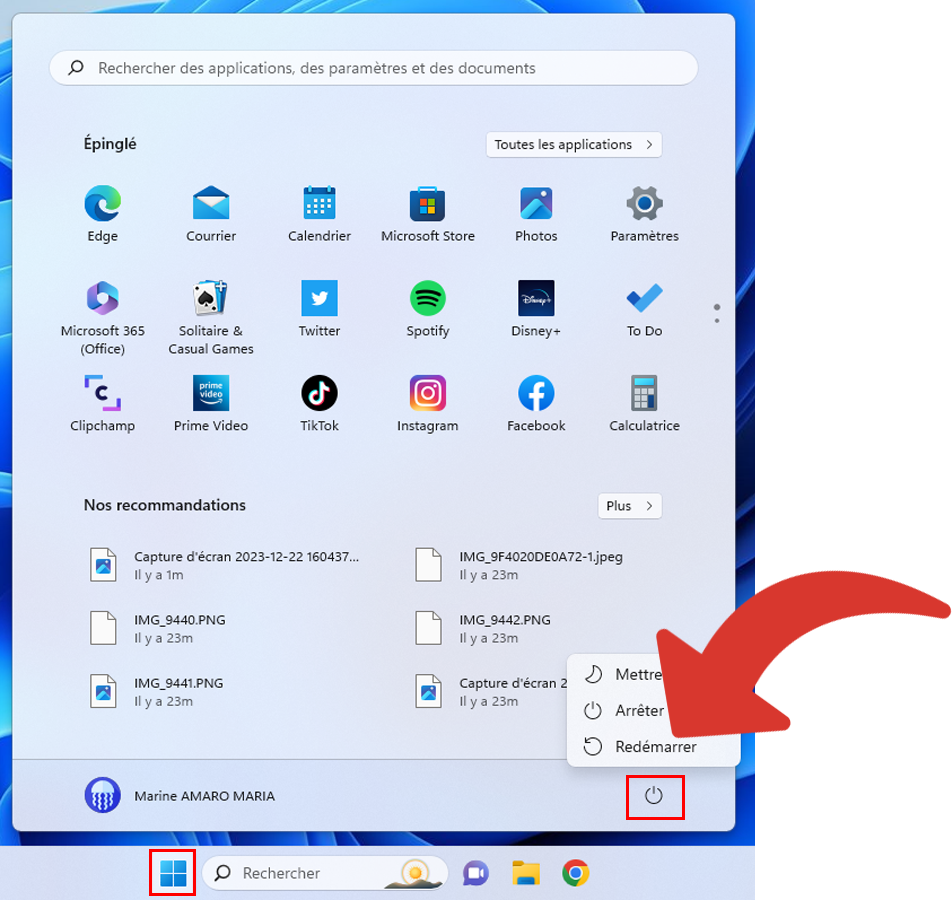 Redémarrer Windows 11 © Clubic