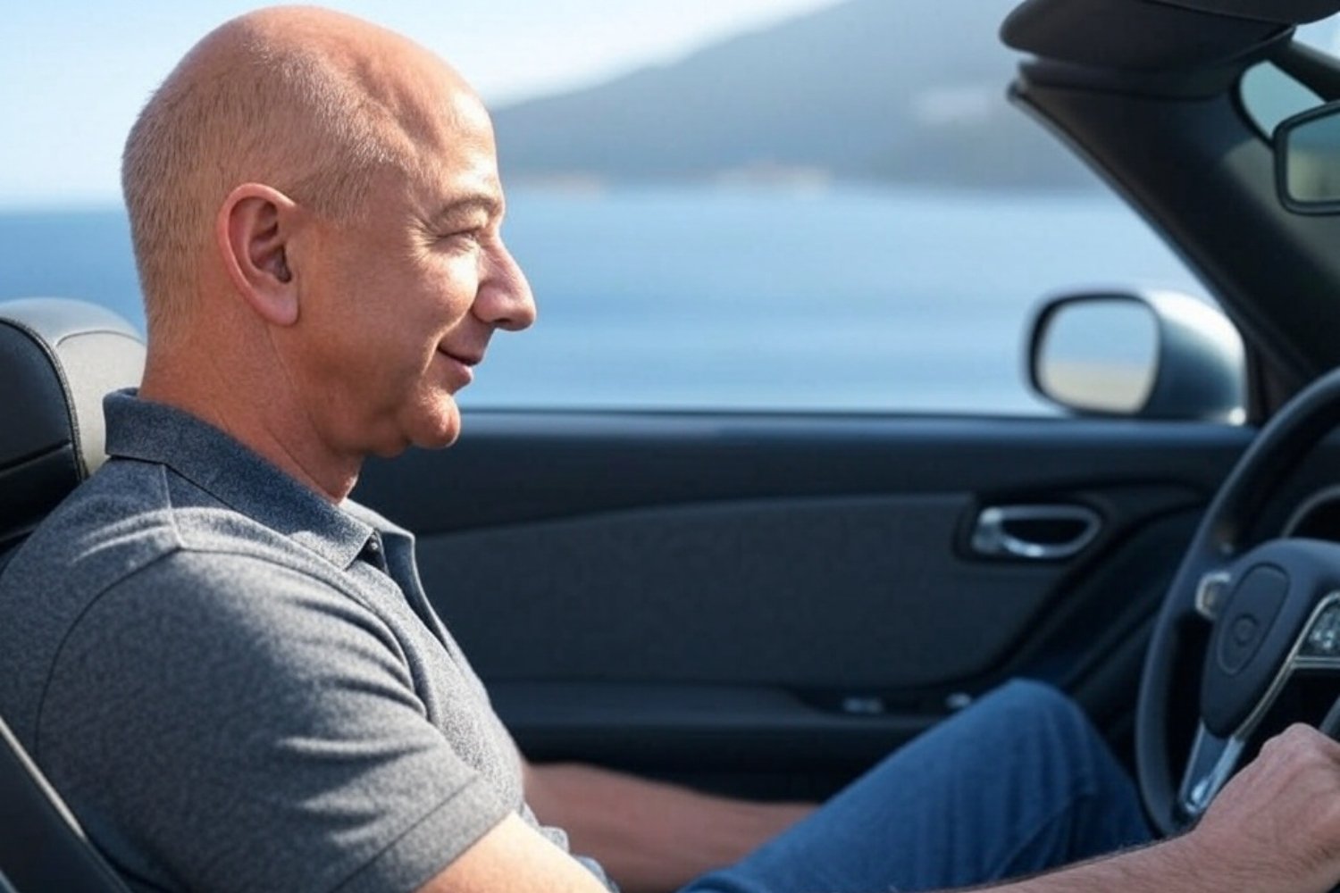 Jeff Bezos s'intéresse de près au secteur des véhicules électriques. ©Image générée par IA via Grok
