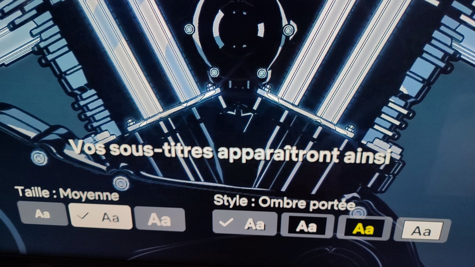 Les options de sous-titres sur la version Android TV de Netflix ©Antoine Roche
