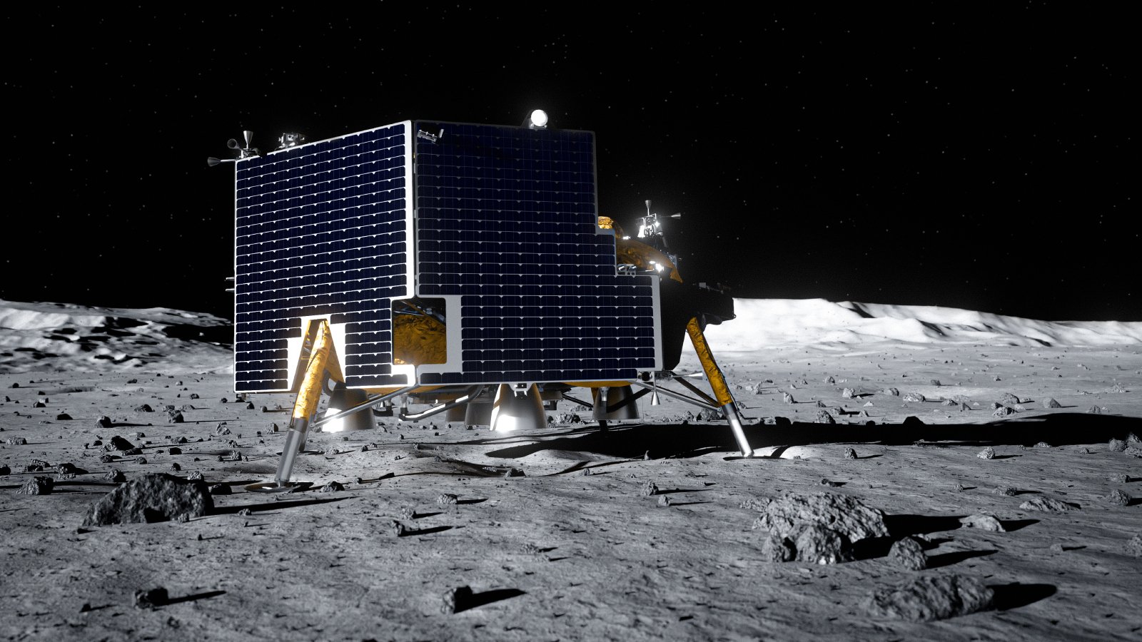 Vue d'artiste de Griffin-1 sur la Lune. ©Astrobotic