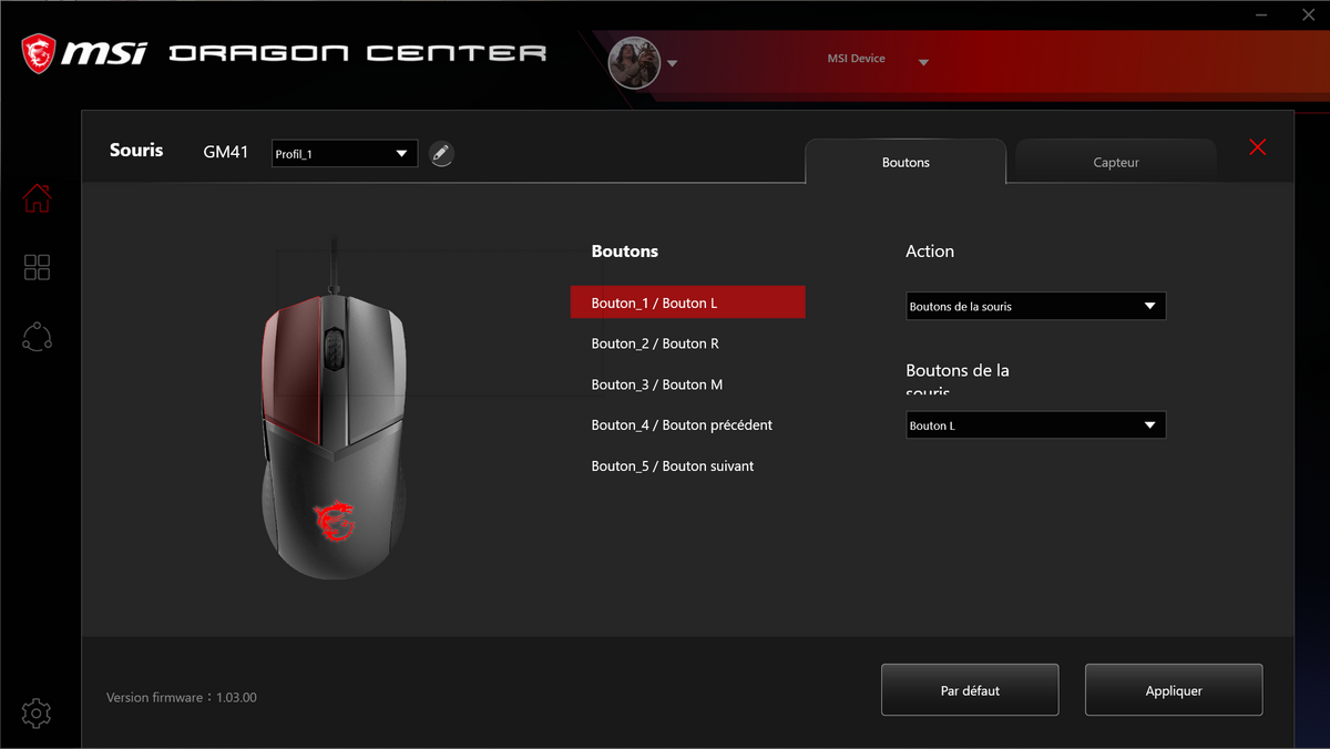 Il serait possible de repenser un peu l'interface de Dragon Center © Nerces