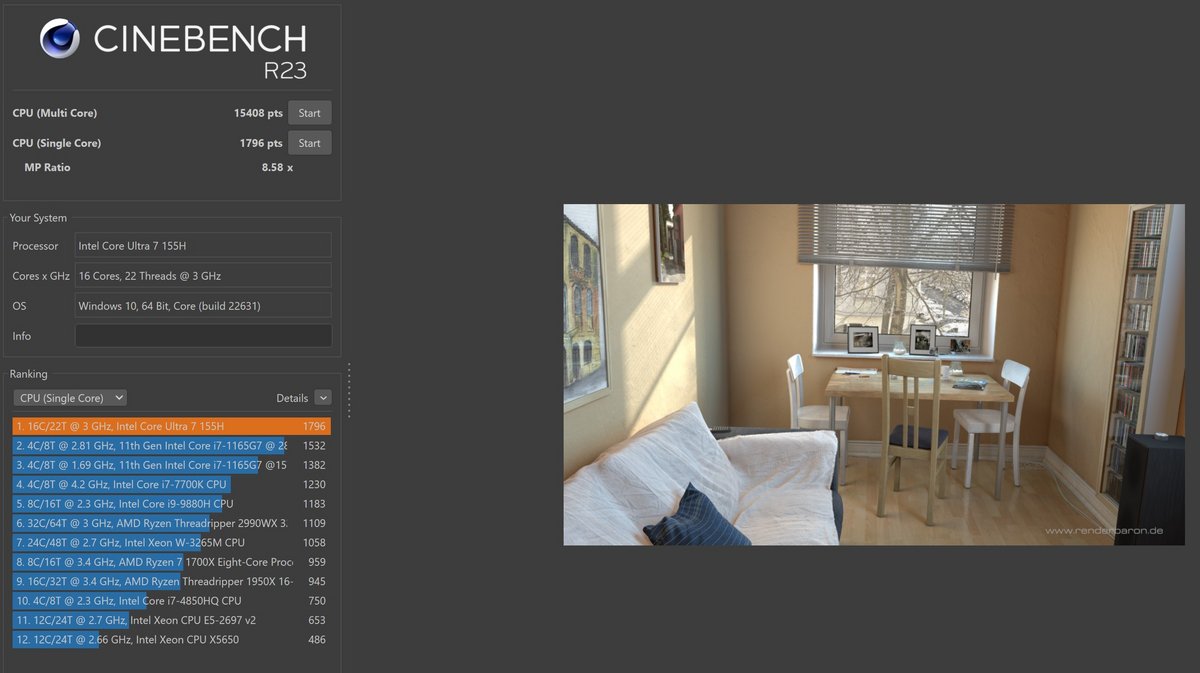 Les performances avec Cinebench © Nathan Le Gohlisse pour Clubic