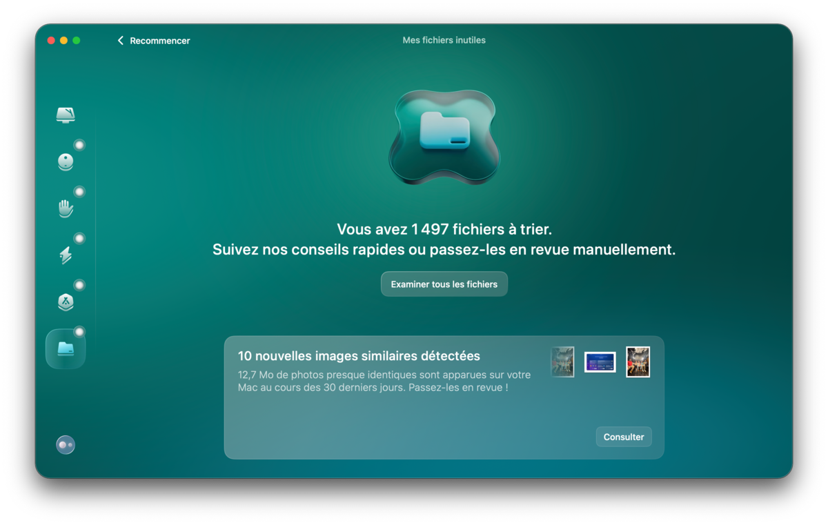 CleanMyMac : l'outil Mes fichiers inutiles après une longue analyse