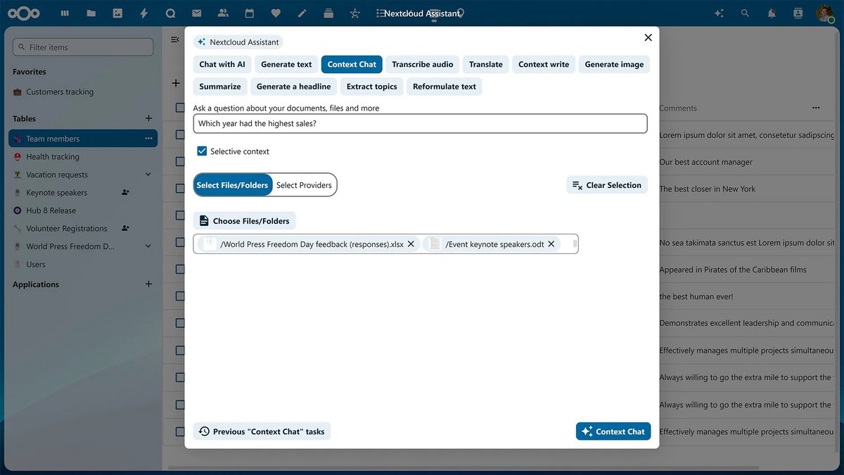 Nextcloud assistant