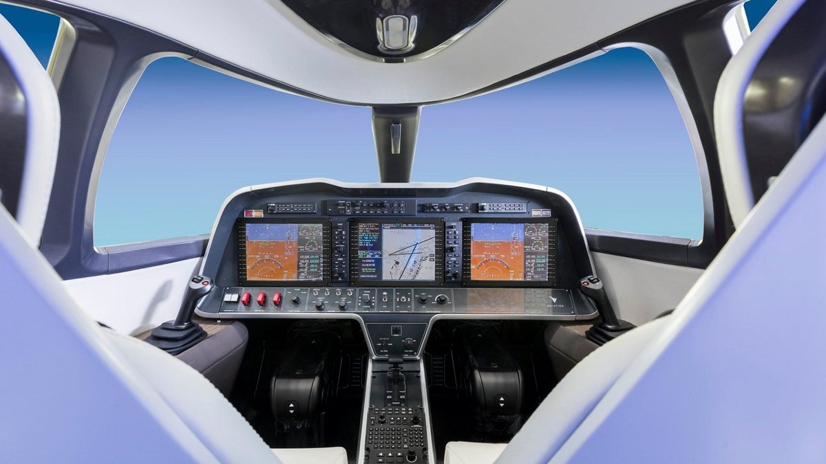 Le cockpit de l'avion électrique Alice (© Eviation)