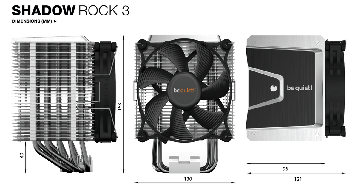 Vérifiez bien les dimensions du ventirad, même s'il ne devrait y avoir aucun problème © be quiet!