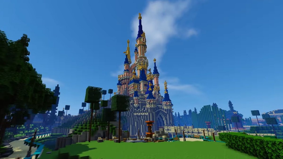 Le château de la Belle au bois Dormant, sur Minecraft