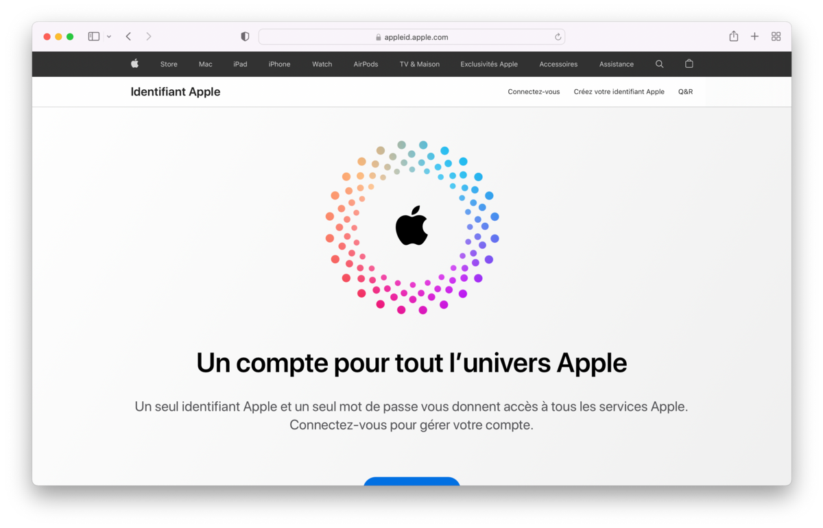 Créer compte iCloud web