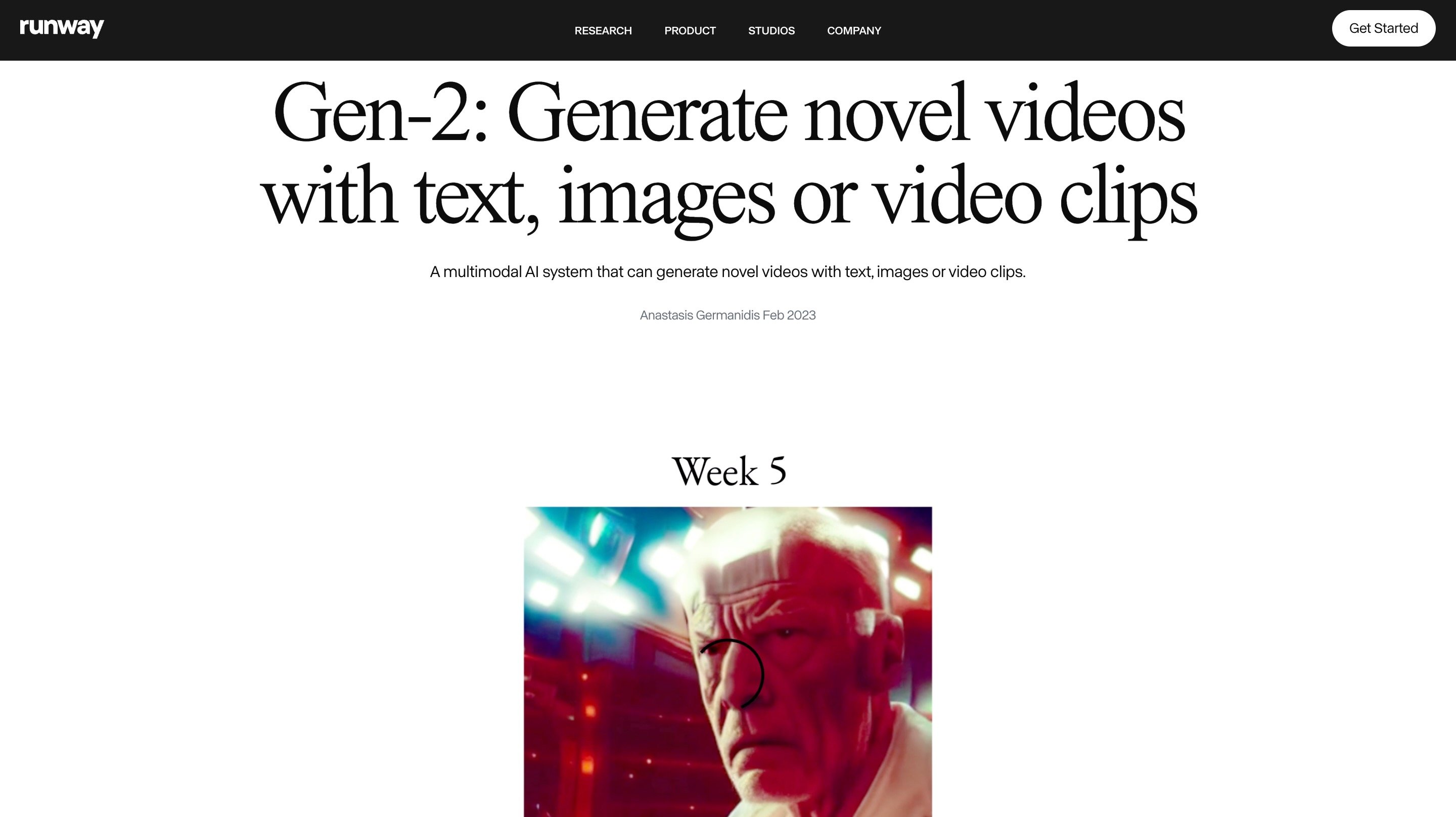 Générez des vidéo à partir de prompts ou d'images © Runway