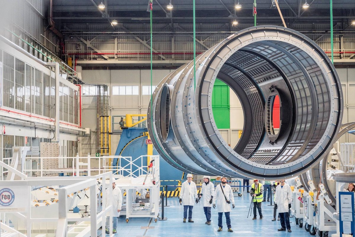 Le module HALO (structure interne) en préparation à Turin, dans les locaux de TAS © Thales Alenia Space