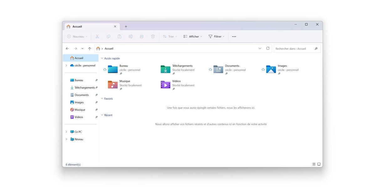 OneDrive : Accueil de l'espace de stockage personnel