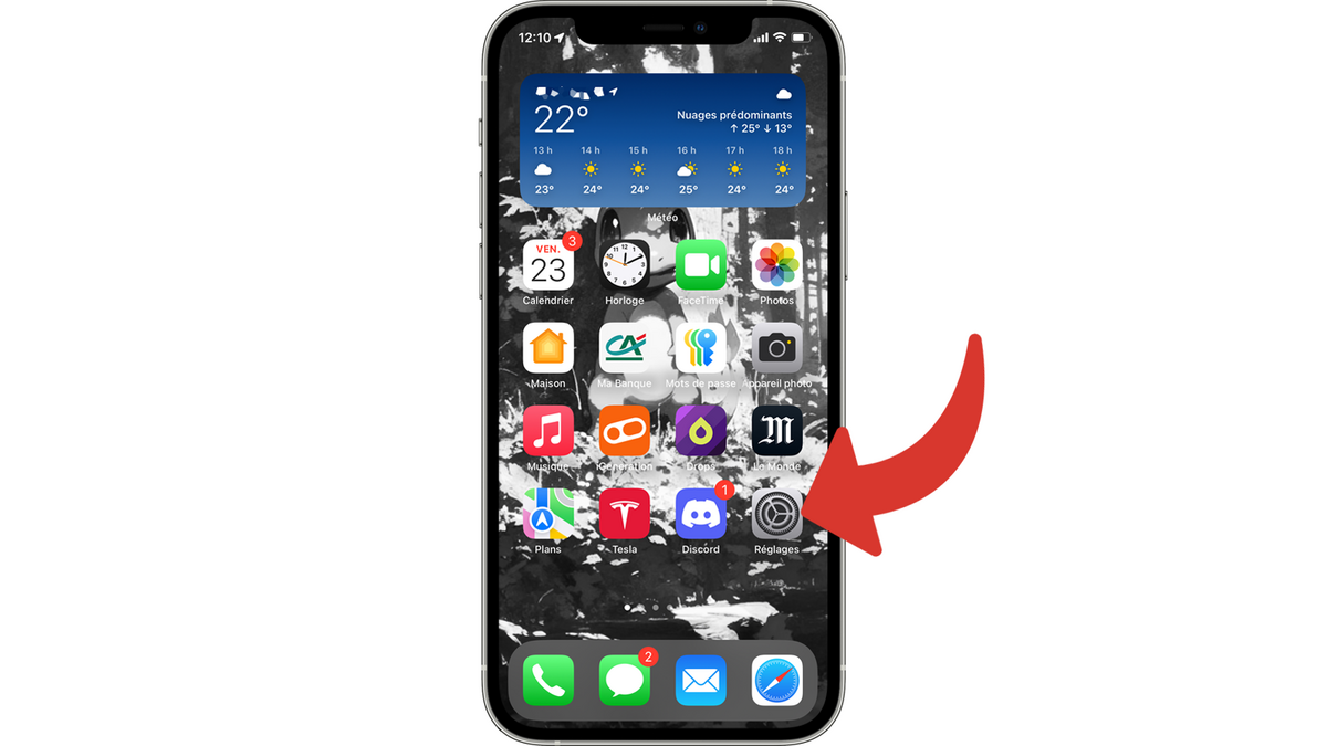 Ouvrir les Réglages de l'iPhone © Clubic