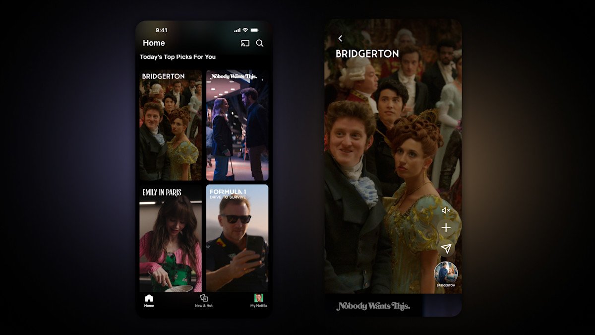 L'interface de Netflix sur mobile inspirée par TikTok © Netflix