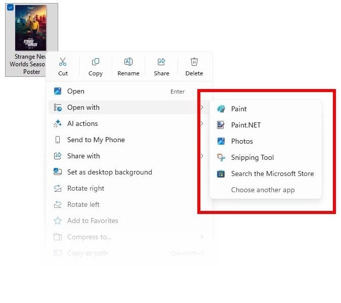 Aperçu du nouveau menu contextuel sans fond coloré. © Neowin